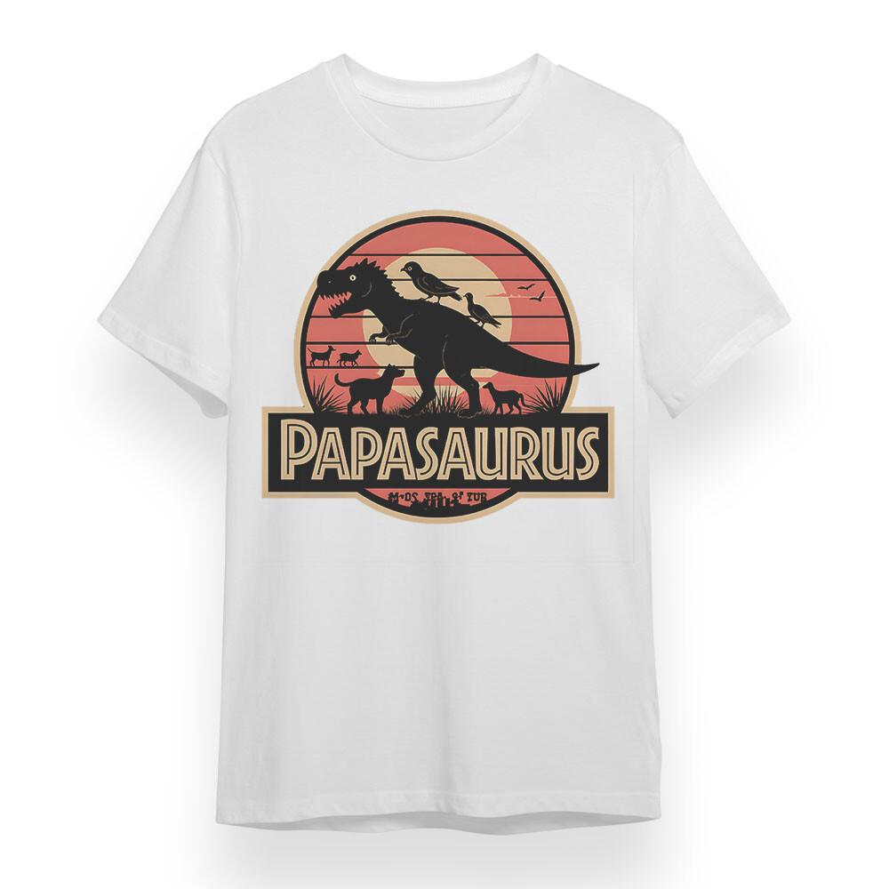 

Men s Plus Size T-shirt With Prehistoric Pets Unisex White 100% Cotton Tee USA M