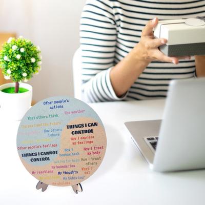 Kolo emocí Dřevěná tabulka pro regulaci emocí se stojánkem Duševní zdraví Emoce Terapie