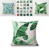 Exquisite Green Leaves Pillow Cover In Cotton Linen For Stylish Home And Car