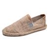 Fashion Hemp Rope Loafers Shoes Men Summer Casual Shoes Soft Slip-On Flats Anti-Slip Canvas Shoes Breathable Walking Male Shoes