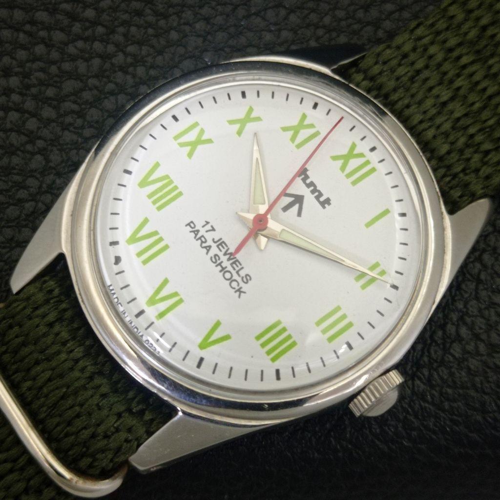 HAND-WINDING VINTAGE HMT INDIAN MENS ROMAN FIGURE WHITE DIAL WATCH A702852-1