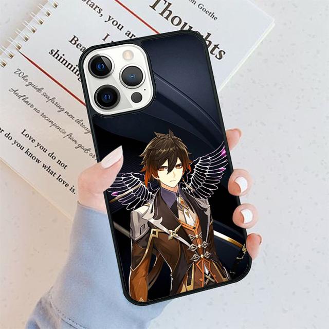 

Zhongli Genshin Impact Phone Case For iPhone 17 Air 16 pro max 15 14 plus 12 13 Soft Bumper Shell Cover coque iPhone 12pro max