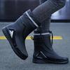 Mode Hohe Qualität Neue Regenstiefel für Herren Wasserdicht Kordelzug Regenschuhe Samtgefüttert Warm Rutschfest Flach Mode Botas Para Lluvia