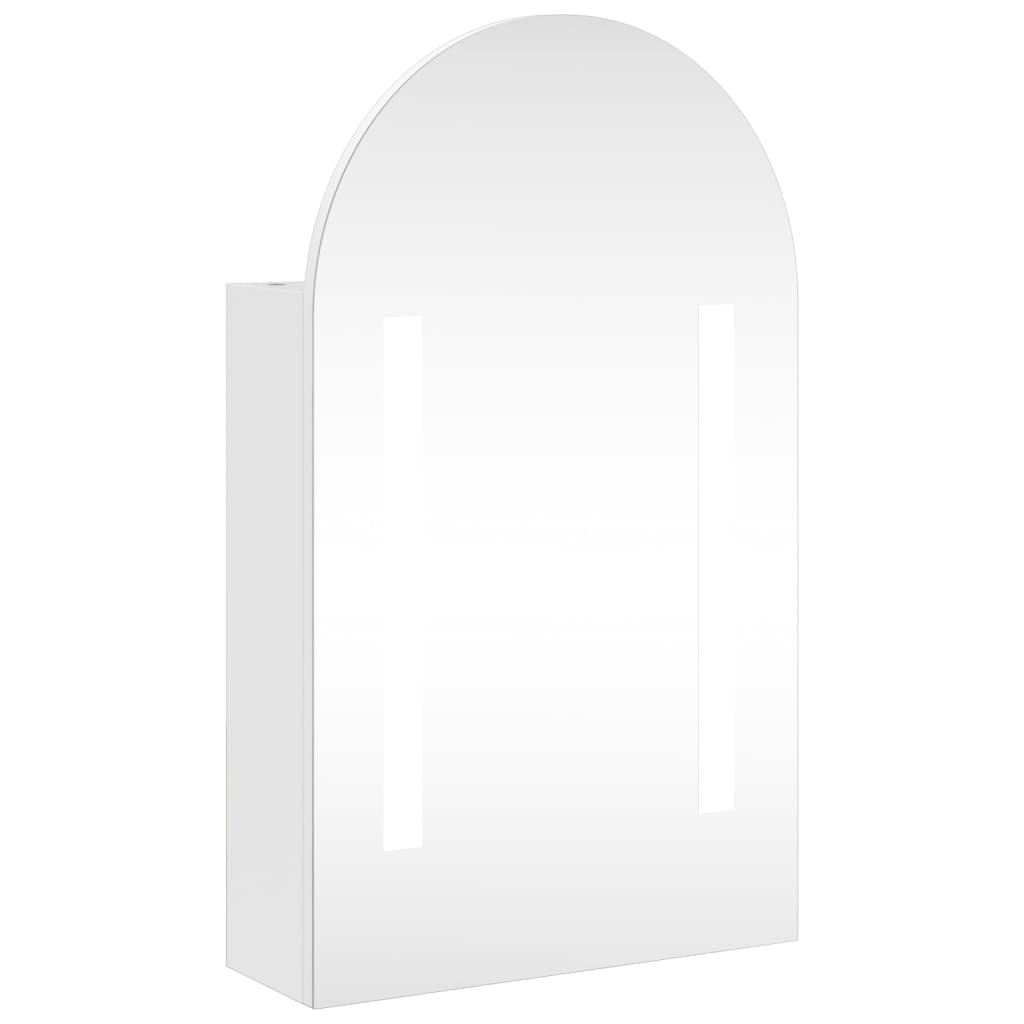 LED Lighted Curved Mirror Cabinet White 42 x 13 x 70 cm