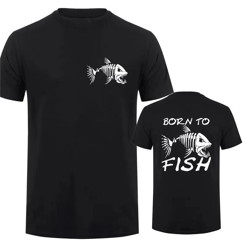 Born To Fish Funny T-Shirt Fashion Fisherman Tees Short Sleeve Funny Fishing Lover Casual Summer Men's Street Oversized Male Top
