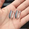 Black Awn Black Stone Hoop Earrings for Women