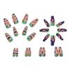Mystic Eye Snake Pattern Medium-Length Ballet False Nails - 24 Piece Set