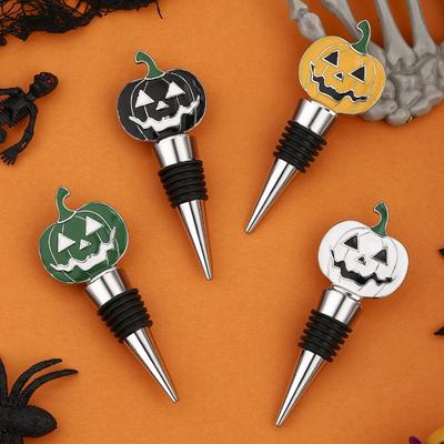 Halloween Weinstopfen in Kürbisform, ein festliches Geschenk, Zinklegierung Weinflaschenverschluss zur Konservierung und Versiegelung