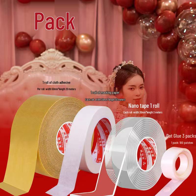 Wedding Room Decor Nano Tape: Double-Sided, No Residue, Wall-Safe Balloon Dot Glue