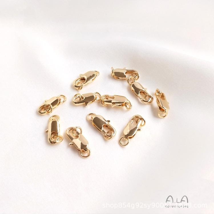14K Gold-Filled Beads & Clasp Jewelry DIY Kit - Color-Retention, Fishtail/Spring/Lobster Clasps.
