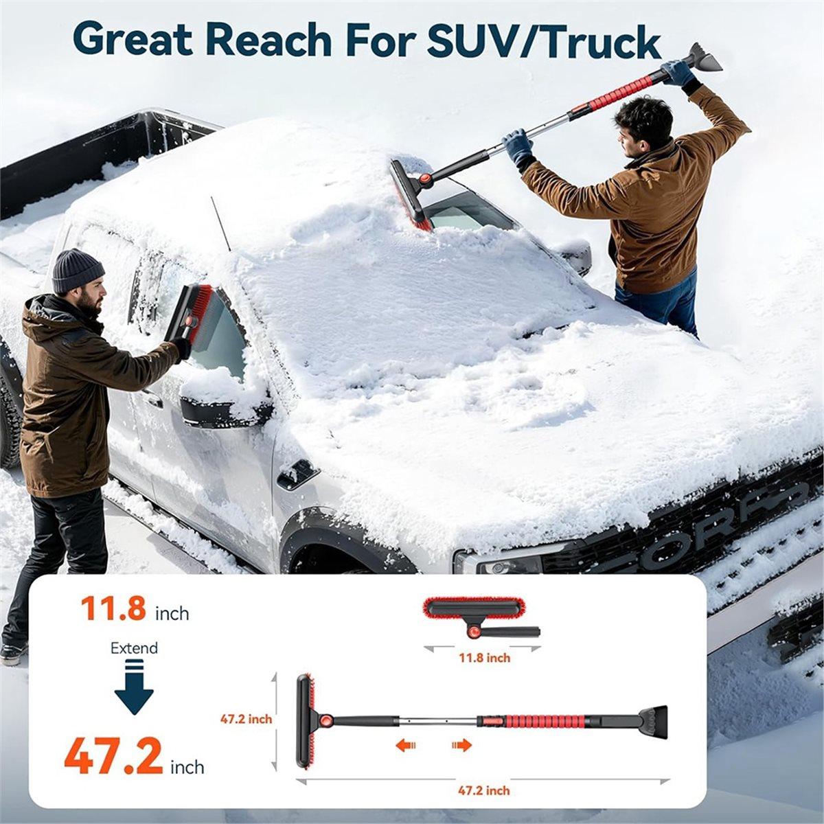 Ice Scrapers for Car Windshield,Brush and Ice Scraper with Squeegee, Extendable Aluminum Handle China Mainland