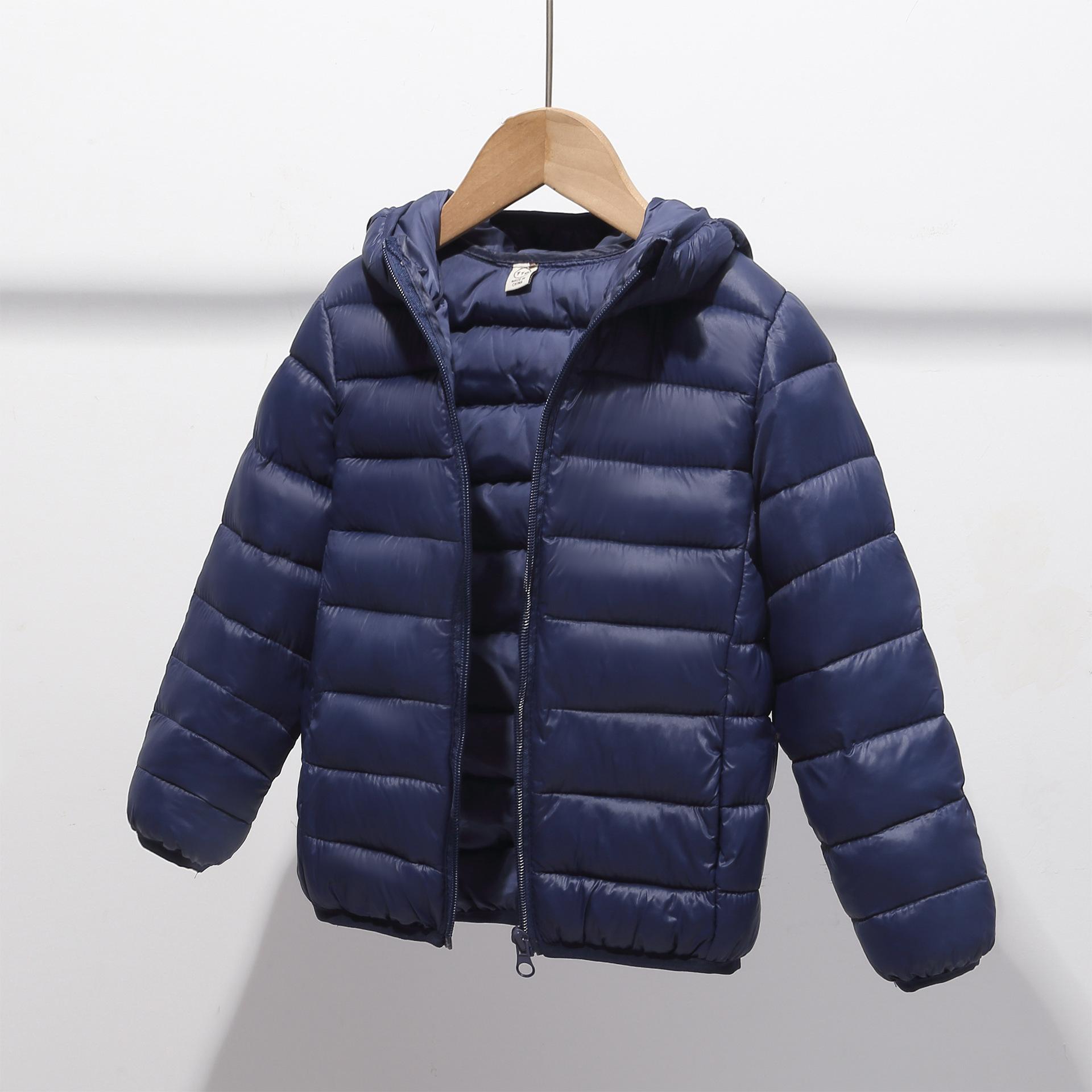 

Children s Light Down Jackets for Autumn and Winter, Casual Down Jackets for Boys and Girls 140cm Темно-синій