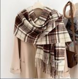 Retro plaid Japanese and Korean atmosphere plaid scarf women's plaid series contrasting color warm shawl student scarf