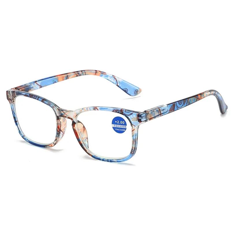 Floral Print Anti Blue Light Reading Glasses PC Frame Fashion Cat Eye Eyewear Presbyopia Far Sight Glasses +1.0~+4.0