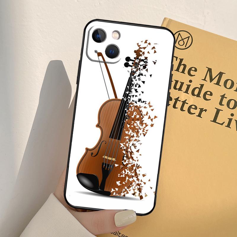 Musical Notes Violin Classical Phone Case For iPhone 17 16 15 14 11 12 13 Pro Max Mini XR 16e 15 16 Plus 17 Air Full Cover