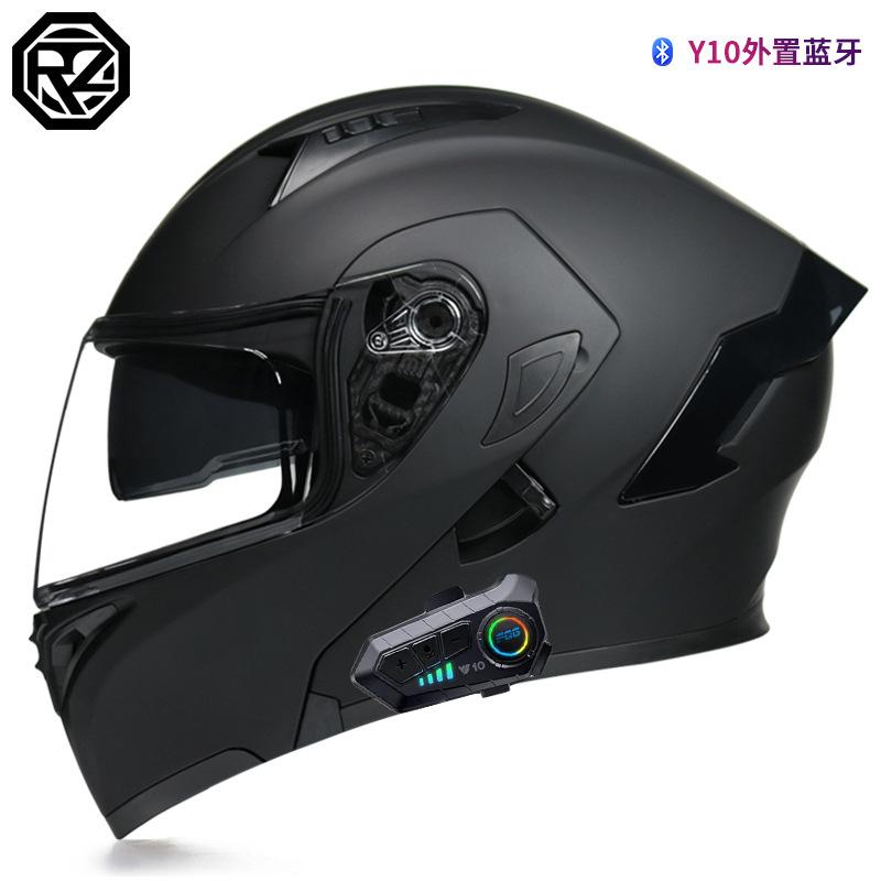 Orz Men's And Women's Electric Motorcycle Helmets Personalized Bluetooth Full Helmet Electric Scooter Motorcycle Four Seasons Warm Helmet