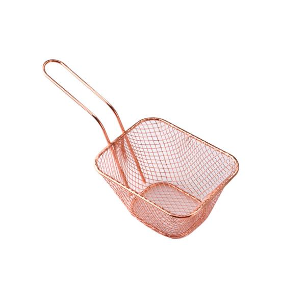 French Fry Serving Basket Mini Chips Deep Fry Baskets Stainless Steel Food Presentation Strainer Ergonomic Grip Fryer Accessory