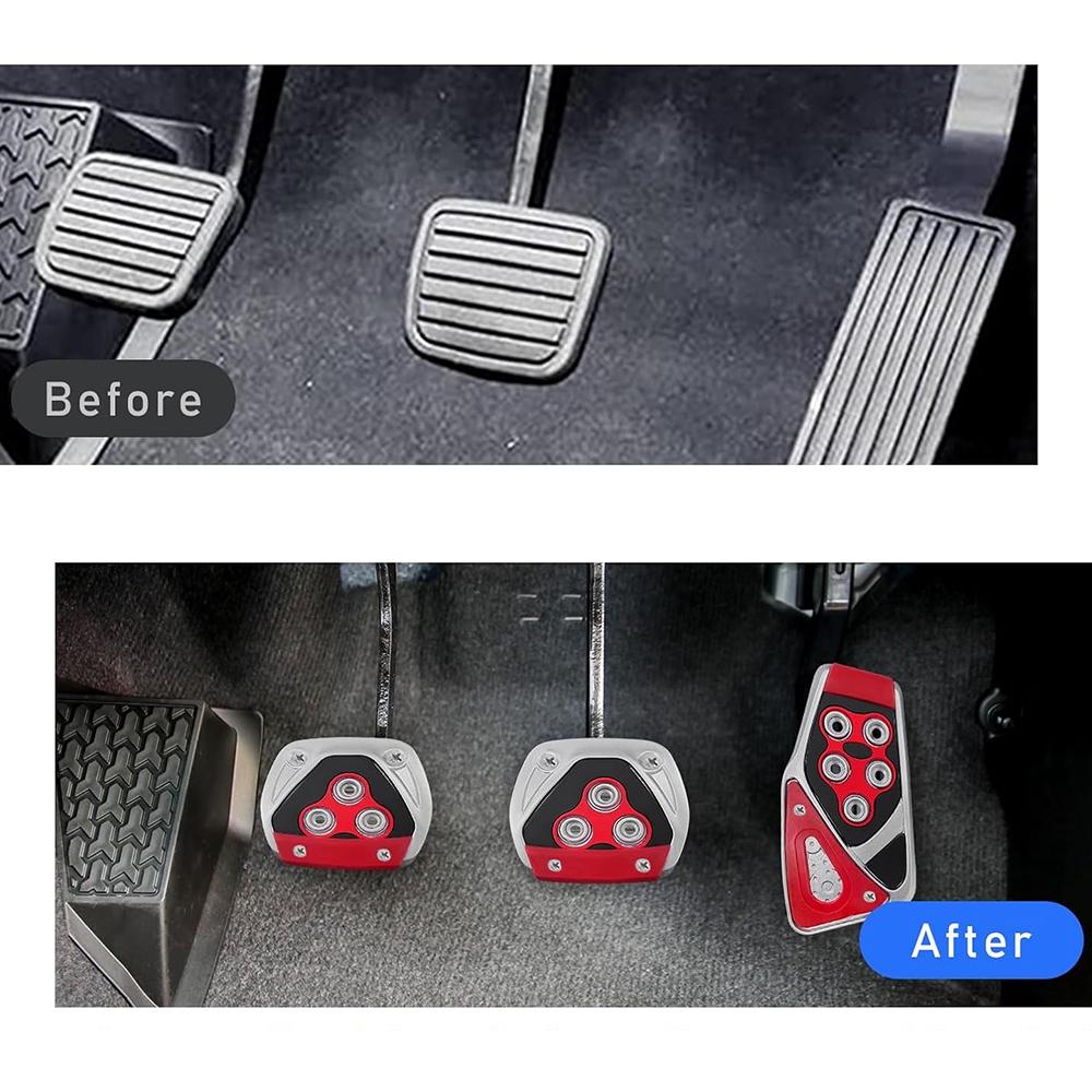 3Pcs Manual Car Non-Slip Foot Pedals Pad Cover Styling MT Brake Accelerator Clutch Pedal, Plastic Car Accessories