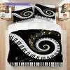 1PC Music, guitar Theme Bedding Quilt Set Quilt Cover Pillowcase Home Decoration Birthday Gift (1 * duvet cover + 9 * pillowcase, without core)