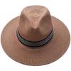 Mens Straw Hat Wide Brim Sun Hat Breathable Fishing Cap