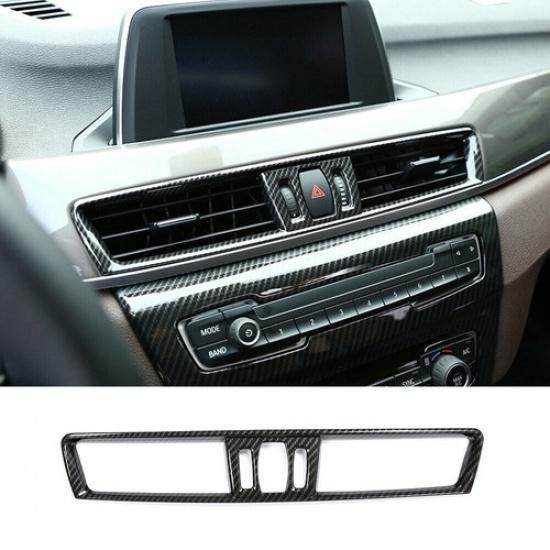 Carbon ABS Central Air Conditioner Outlet Vent Cover For BMW X1 X2 F48 2016-
