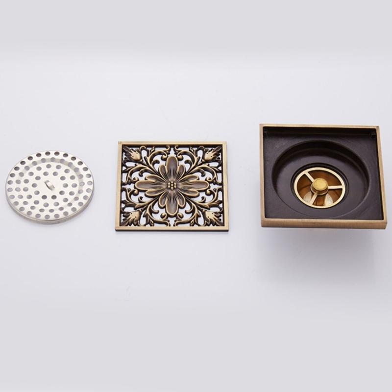 Elegant Styles Sturdy Brass Shower Drain with Sealing Odorless Designs Bathroom Accessory Portable for Home Use