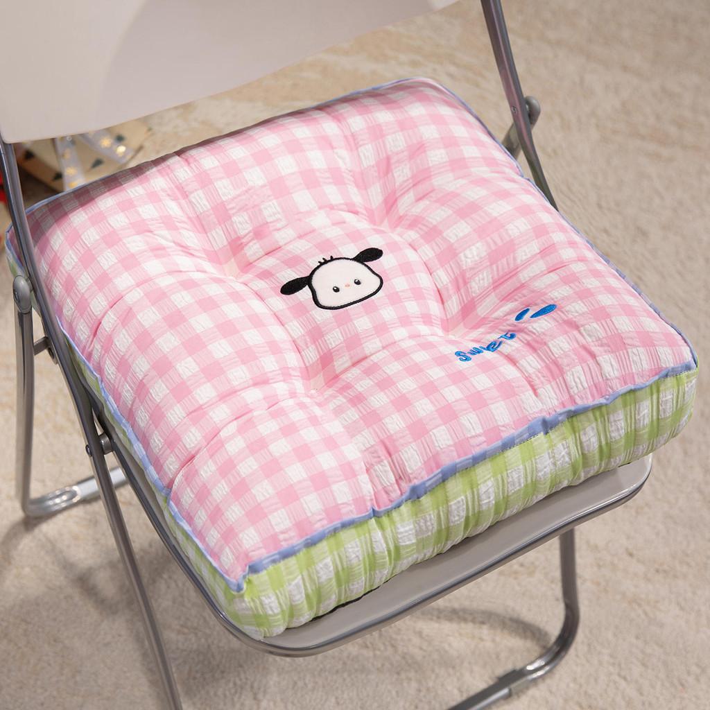 Pattern Square Grid Pad Office Chair Cushion For Girls Room And Study Use Area