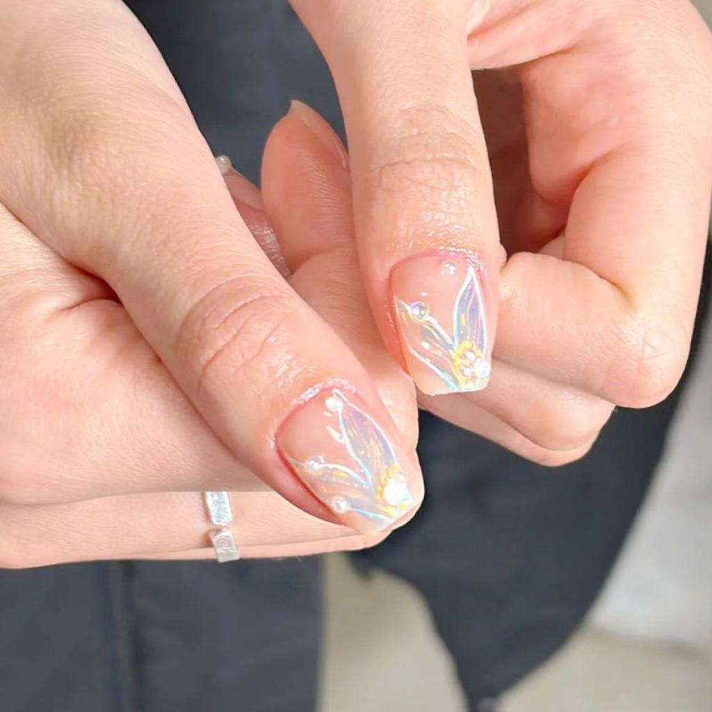 New Aurora Thin Tough Manicure Sticker New Shell Light Mermaid Tail Butterfly Agile with Adhesive Nail Sticker