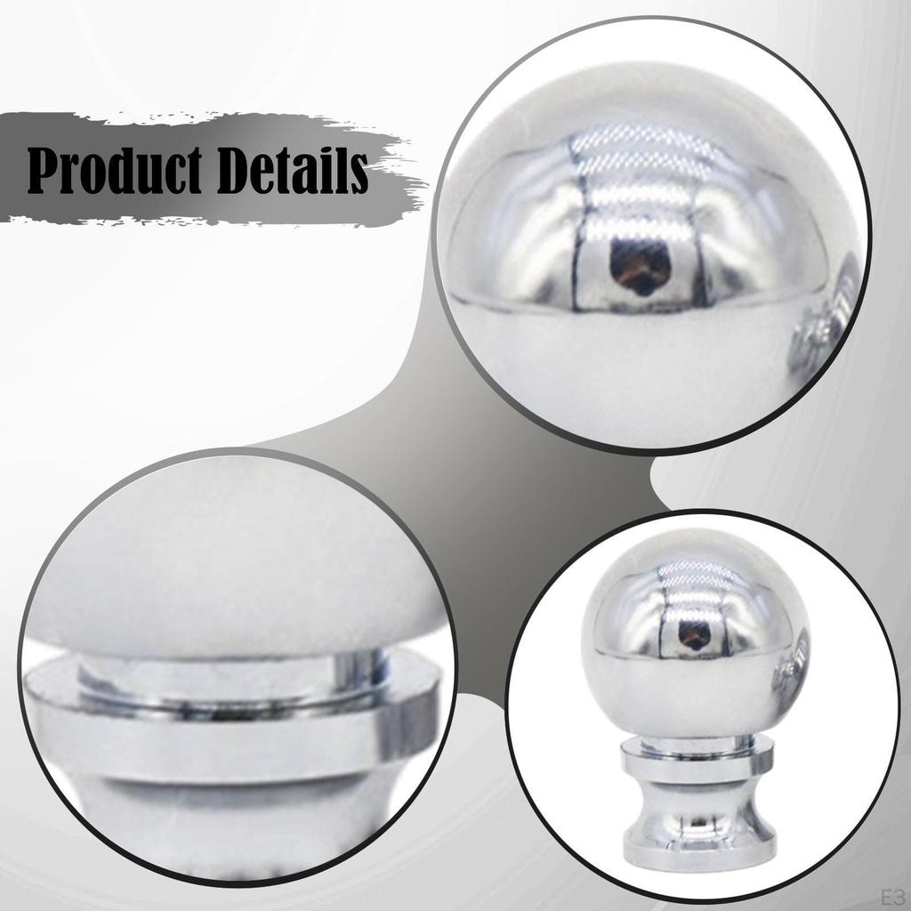 3 Lamp Finials with Thread, Replacement Metal Knob, Spherical Knob for DIY, Lampshade Nut,