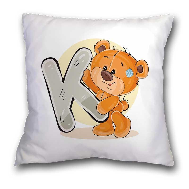 Polyester/Linen Lovely Bear Alphabet Print Cushions Case Cartoon Bears Letters Decor Pillows Case Sofa Livingroom Throw Pillows