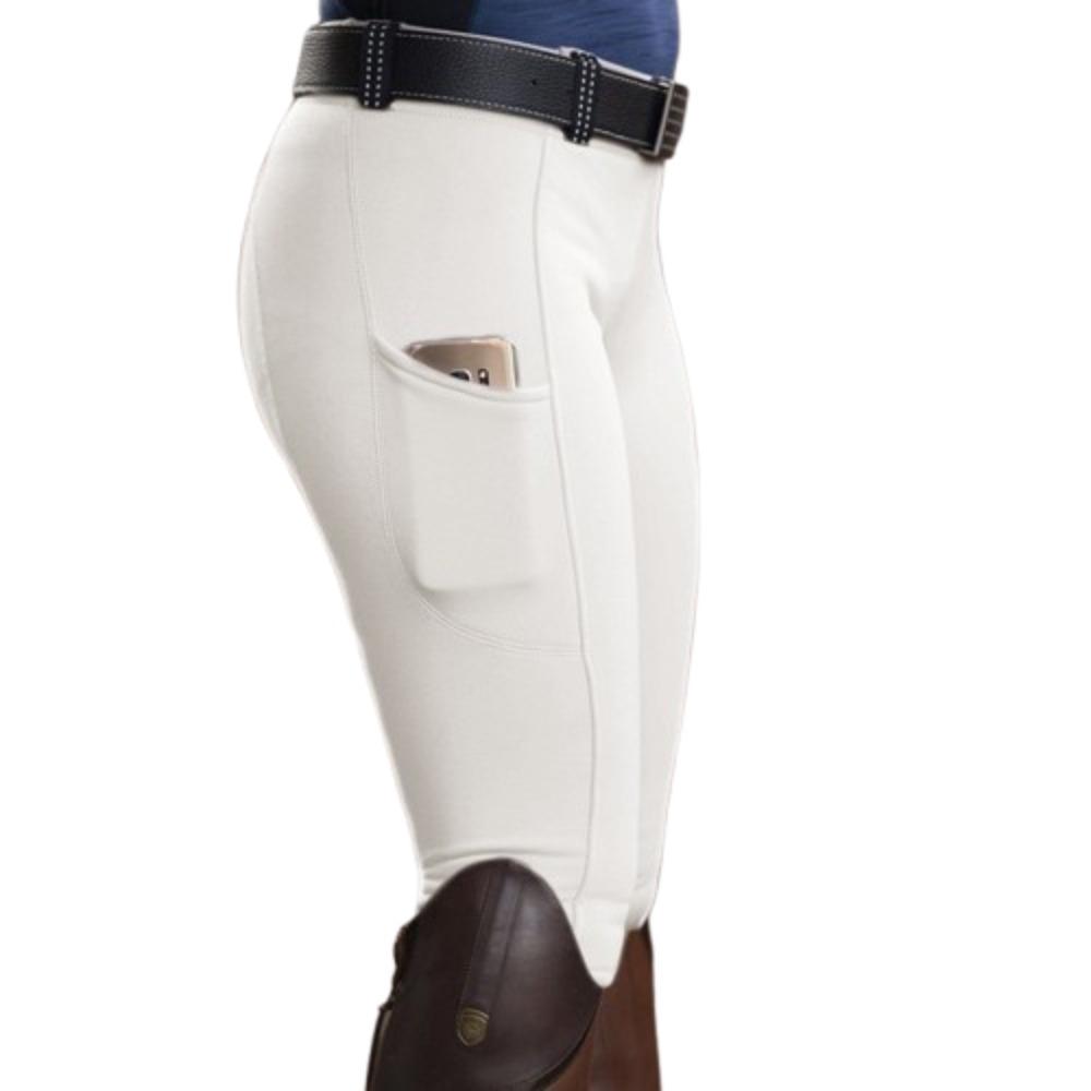 Anti-pilling Equestrian Pants Hip Lift Horse Racing Trousers Clothes Equestrian Breeches Women White-3XL