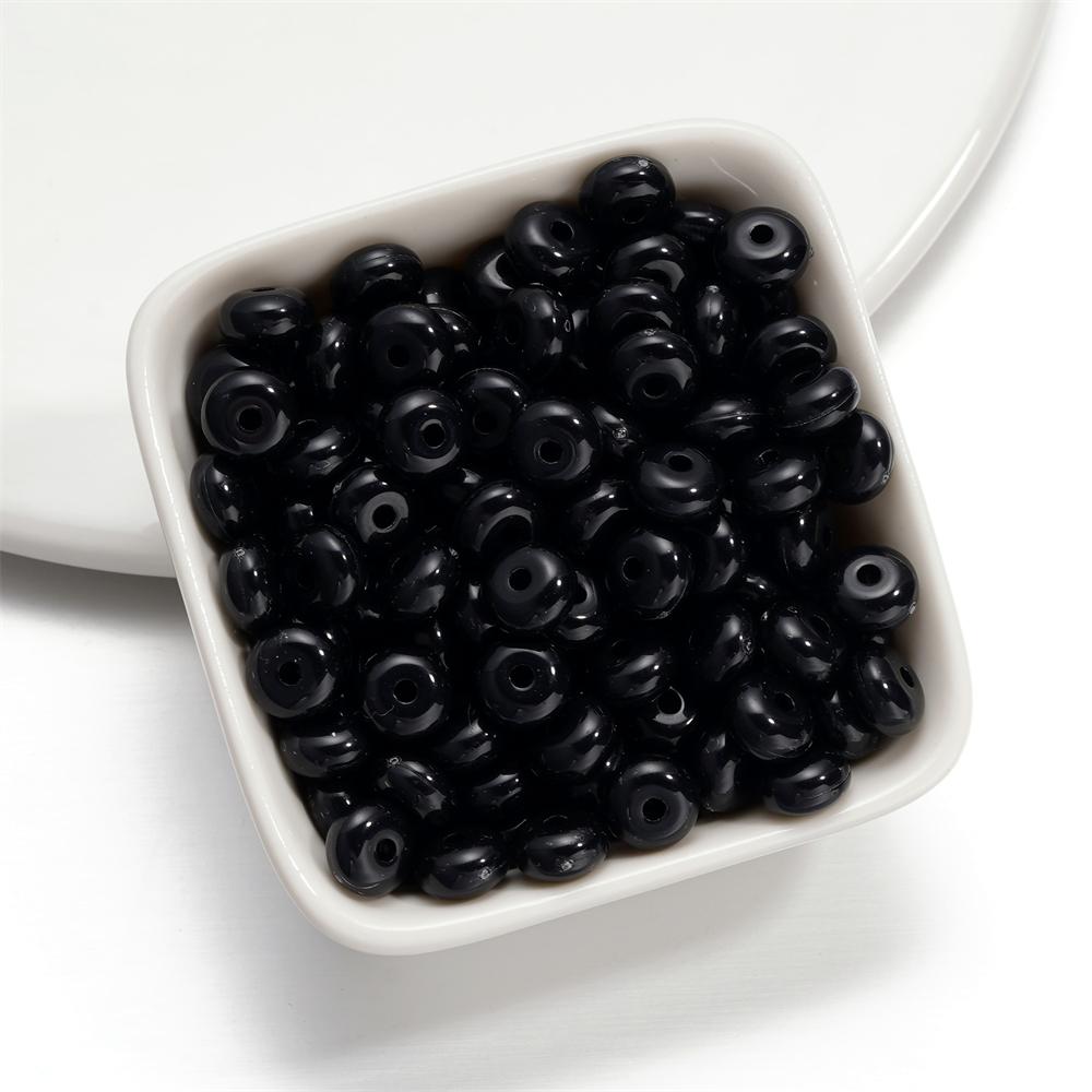 50pcs/Lot Acrylic Oblate Beads 8mm Flat Round Spacer Loose Bead for DIY Necklace Bracelet Jewelry Making Accessories