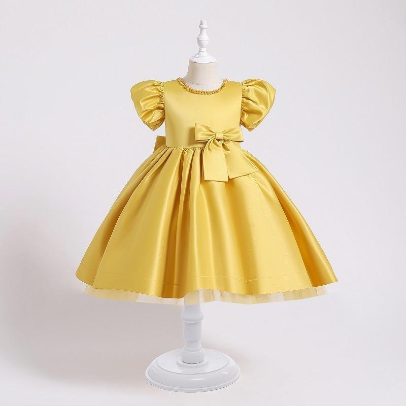 

Детская одежда с бисером, детское элегантное платье с пышными рукавами для девочек, летнее платье принцессы для маленьких девочек, костюмы на день рождения, 3, 6, 8, 10 лет