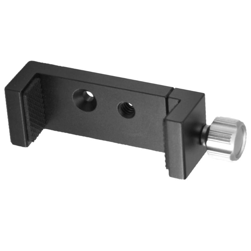 Adjustable Aluminum Alloy Mobile Device Holder Compact and Portable Clip with Anti Slip Silicone Pad Enhances Stability