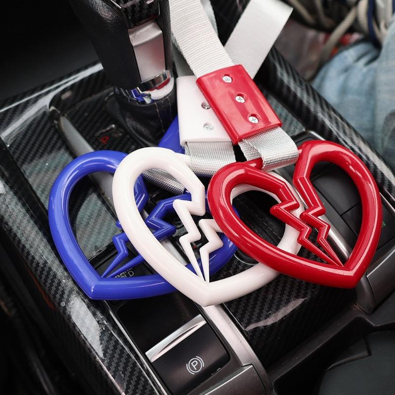 Broken Heart Shape Decorative Car Anti-static Tape Drift Warning Ring Handle Car Front and Rear Bumper Supplies Auto Accessories