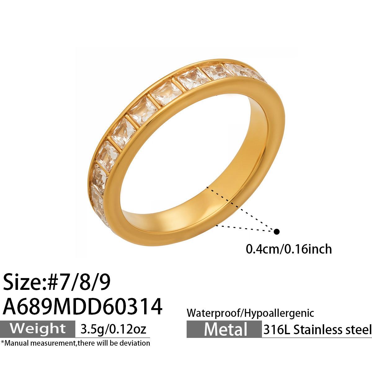 

5A colored zircon ring, 18K gold-plated, niche design, light luxury, color-retaining ring No. 7
