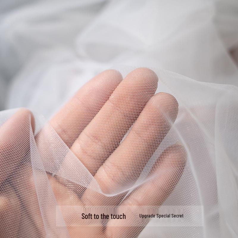 Fairy Mist Soft Tulle Fabric: Handmade Solid Color Lace Veil for Clothing DIY Projects