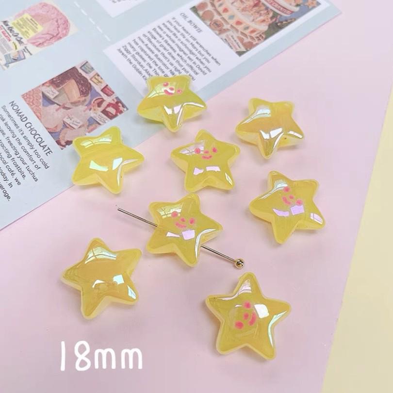 Acrylic Bear & Bunny Star Resin Beads for DIY Phone Chains & Bracelet Charms