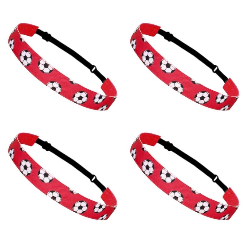 4PCS Elastic Fitness Headbands Adjustable Athletic Headbands Light Weight Breathable For Soccer Basketball Running