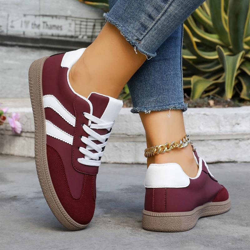 Women's German Training Shoes Spring and Autumn New Flat Retro Color-Block Casual Sports Board Shoes