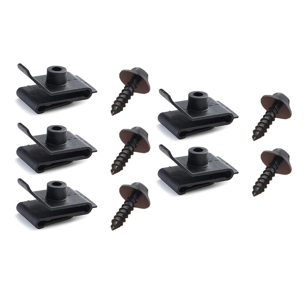 5/10Pcs Car U-Type Screw Base Fastener Clips, License Plate Screw Base Nut Mounting Clip Rivets for Engine Fenders Bumper