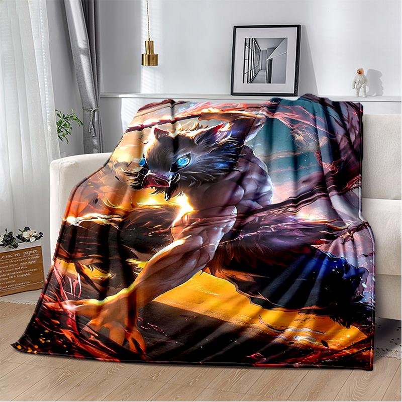 30 Style Demon S-Slayer Cartoon  Kamado Nezuko Anime Blanket,Soft Throw Blanket for Home Bedroom Bed Sofa Travel Office Kids