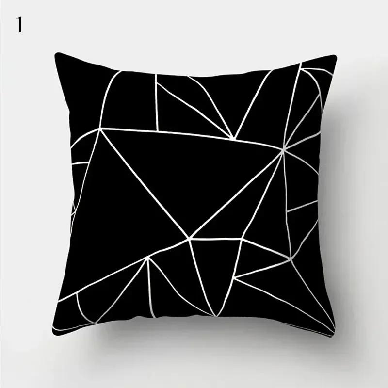 Throw Pillowcase Home Decor New Black and White Geometric Cushion Cover Decorative