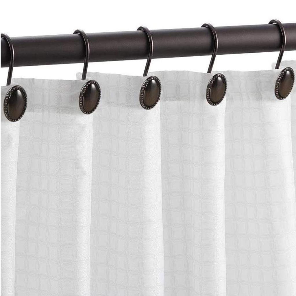 Duschdraperikrokar Legerade Ringar för Gardiner Gardiner Hängare 12 st Rostfritt Zinklegering Duschkrok Set för Hem och Hotell