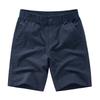 Men Brown Elastic Waist Casual Shorts with Button Fly Summer Chino Shorts