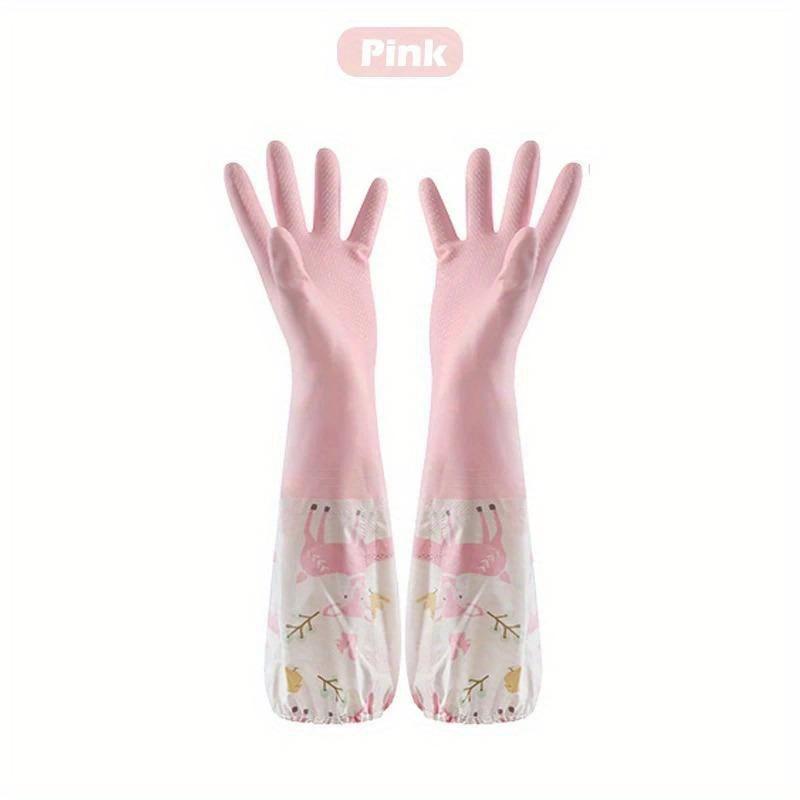 Mănuși de spălat vase Treburile de uz casnic Manșon de îmbinare Mănuși impermeabile Banda elastică de pluș Mănuși de cauciuc pentru gură