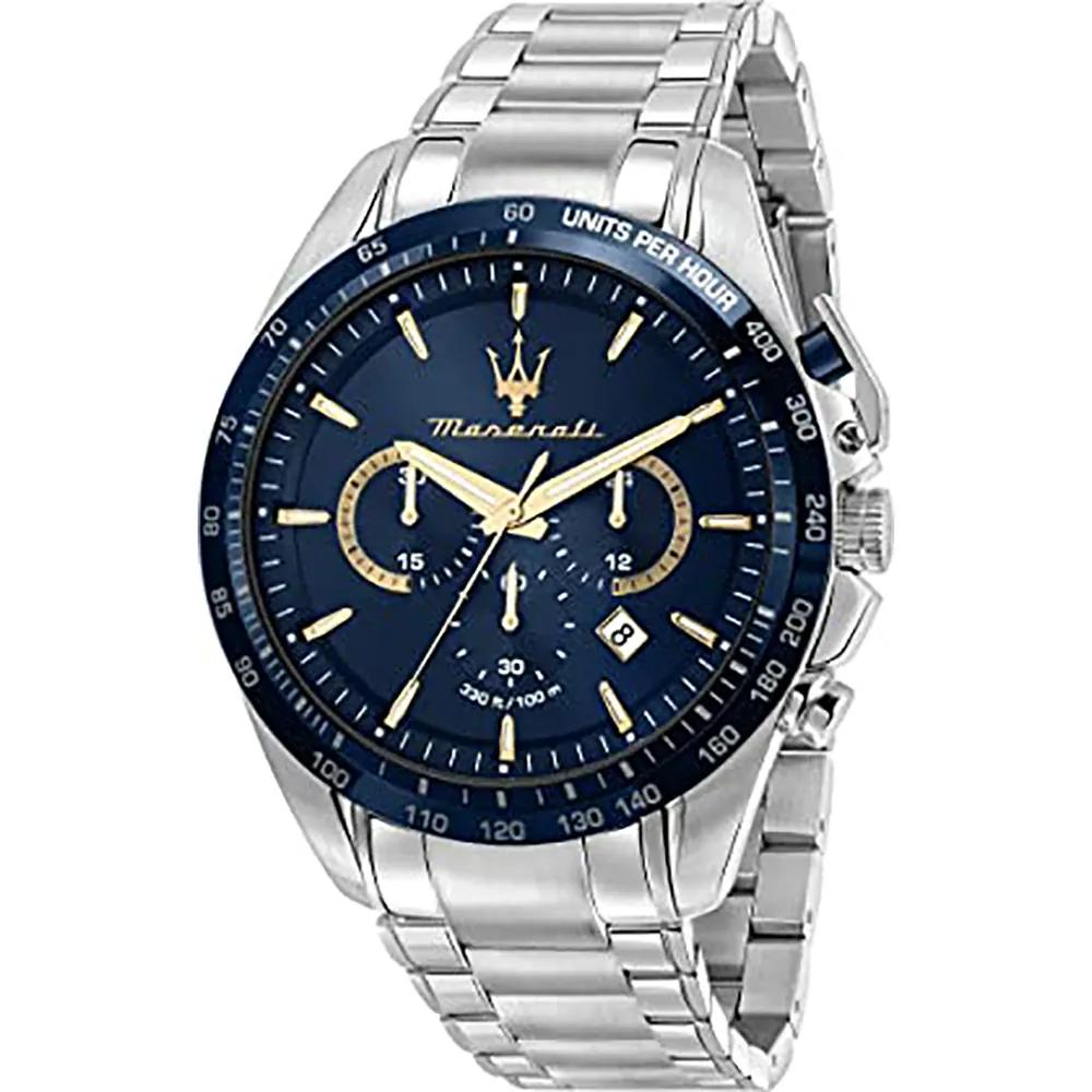 Maserati Traguardo Blue Metal Silver Men s Quartz Watch R8873612052 синий