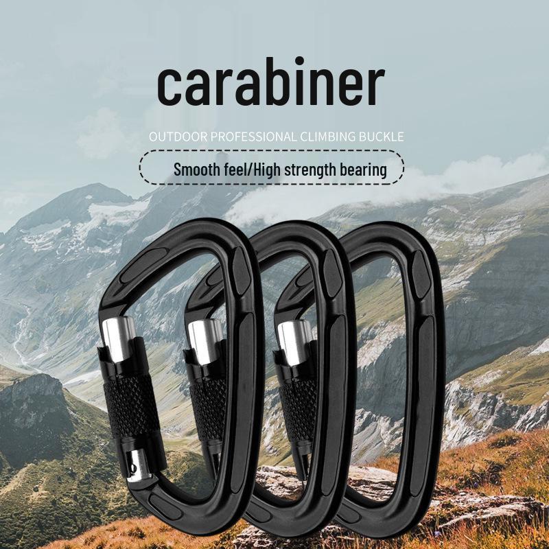 

Межграничный Многофункциональный D-образный Алюминиевый Альпинистский Карабин Высокопрочная Альпинистская Пряжка Гамак чёрный