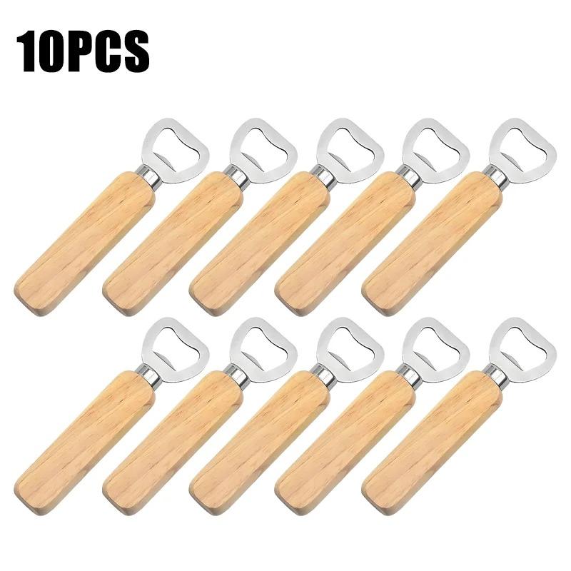 Popular Beer Bottle Opener with Thickened Stainless Steel Wooden Handle Capable of Opening Alcoholic & Non-alcoholic Beverages