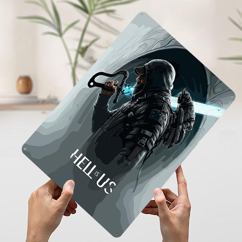

Hell Is Us Game Poster Customized Wall Art Vintage Metal Signs Retro Tin Plaque for Man Cave Apartment Decoration Room Wand Deko 7.9x11.8In(20x30cm)